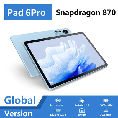 Tablet Snapdragon 870 CPU Original xioami Pad 6 Pro 11 Inch 8GB+256GB 60Hz Screen 2560*1600 Android 12 Dual SIM Tablets PC