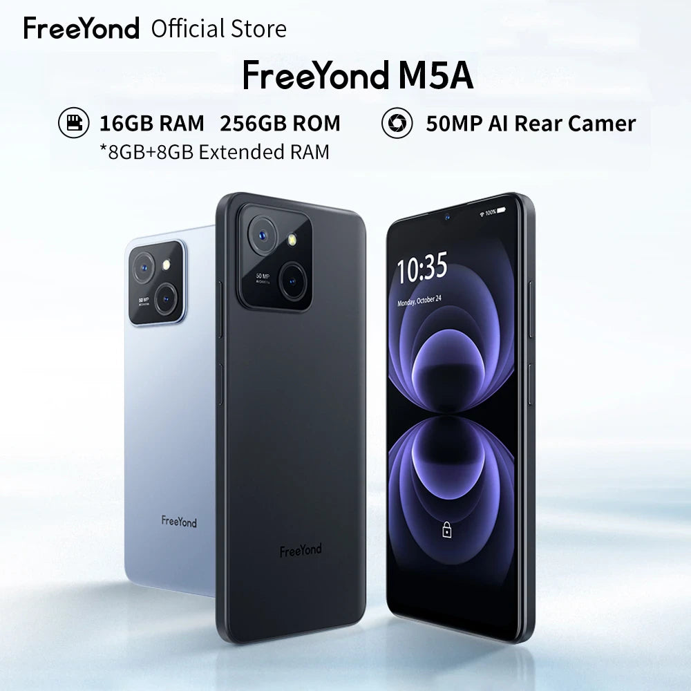 FreeYond 2023 New Phone M5A 256GB ROM 8GB RAM 50MP Cellphone 6.6" Display Android 13 Celular Octa Core 5000mAh Fast Charge