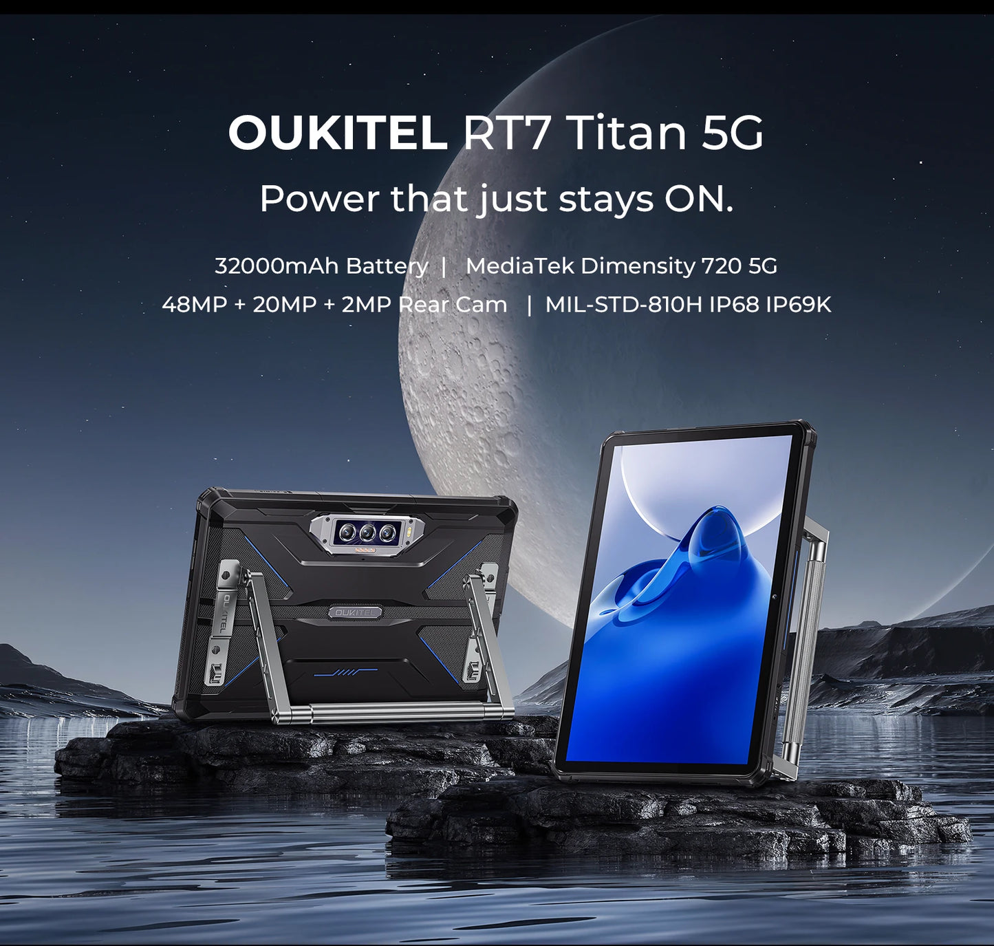 World Premiere] Oukitel RT7 TITAN 5G Rugged Tablet 10.1" FHD+ 32000mAh 12GB+256GB Android 13 Tablet 48MP+20MP Tablets PC